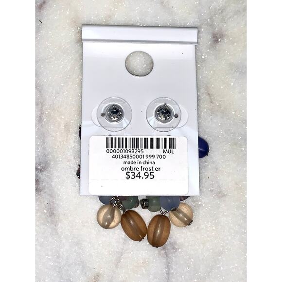 Coldwater Creek Ombre Frost Beaded Dangle Post Earrings NWT - Picture 5 of 5